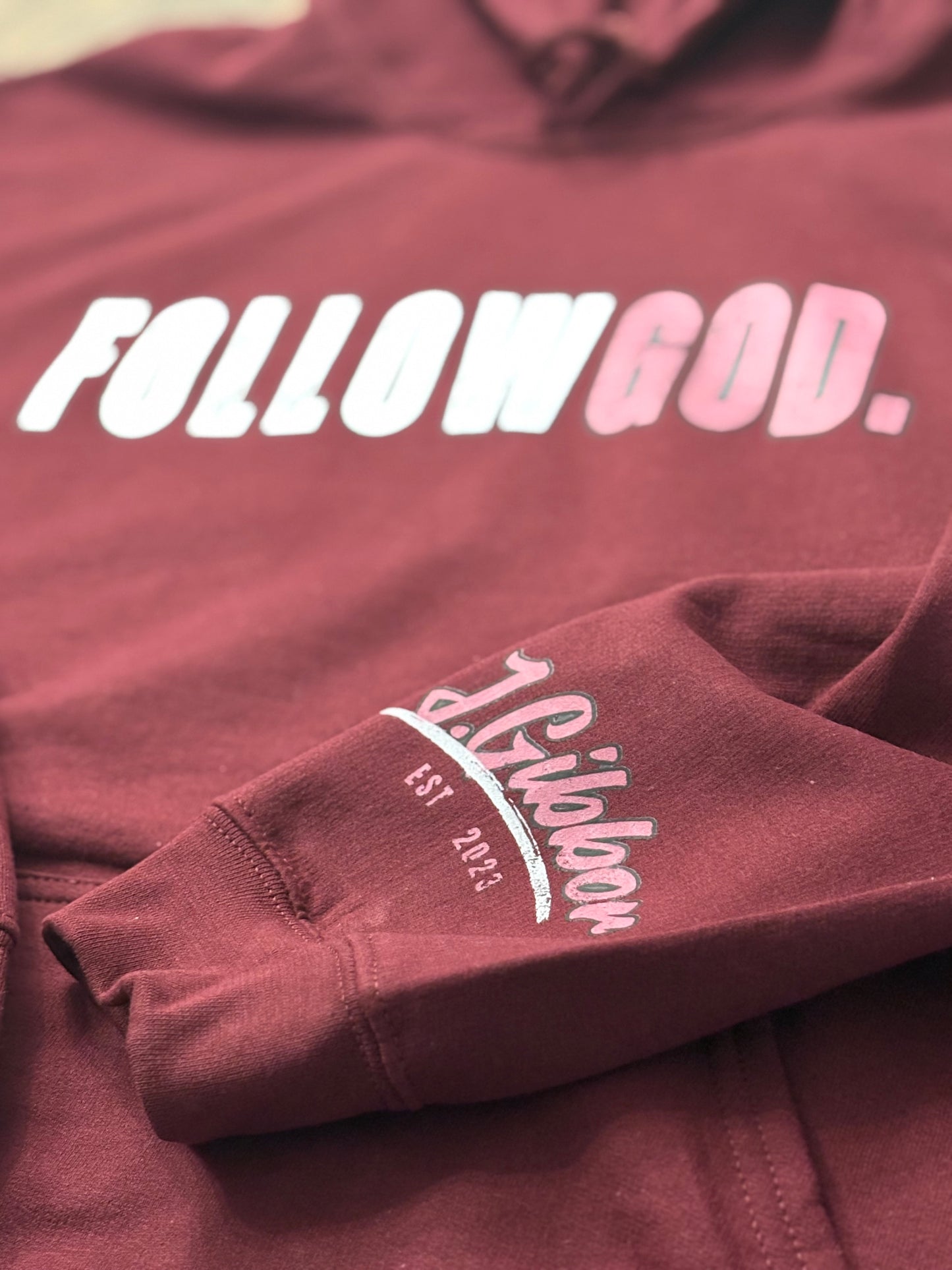 Burgundy “Follow God” Hoodie