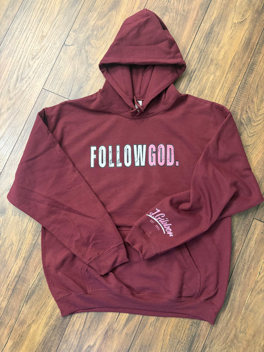 Burgundy “Follow God” Hoodie